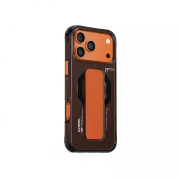 SKINARMA Haxa dėklas iPhone 17 Pro su magnetiniu įkrovimu ir grip stovu, grafitas