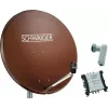 SCHWAIGER SAT sistema 80 cm 6 dalyviams Quattro LNB (be jungiklio) plytų spalvos su 5/6 multiswitch