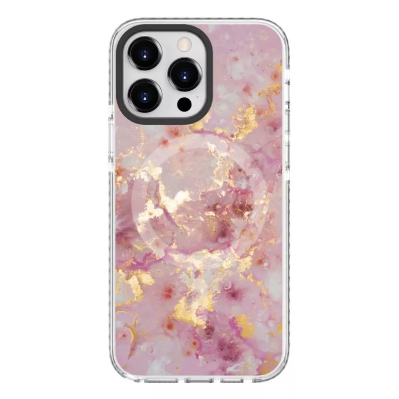 Evelatus Apple iPhone 15 Pro PC+TPU dėklas su MagSafe - Marmuro rausvas