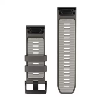 Garmin QuickFit 26 laikrodžio apyrankė, Pebble Grey/Silver Grey silikoninė [010-14510-00]