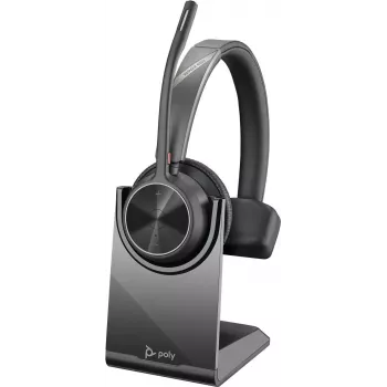 HP Poly Voyager 4300 UC Series 4310 belaidės antausės ausinės su USB-C adapteriu ir stovu, Zoom sertifikuotos 218474-01