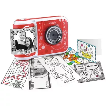 VTech KidiZoom Print Cam skaitmeninis fotoaparatas vaikams, raudonas/baltas