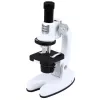LEAN TOYS mikroskopas vaikams su priedais, didinimas 1200x, baltas