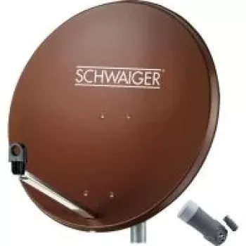 SCHWAIGER 80 cm palydovinės antenos rinkinys su vienu LNB, plytų raudonumo