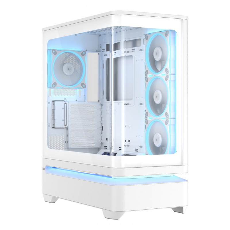 ASUS PRIME AP304 TG ARGB baltas ATX vidutinio bokšto kompiuterio korpusas