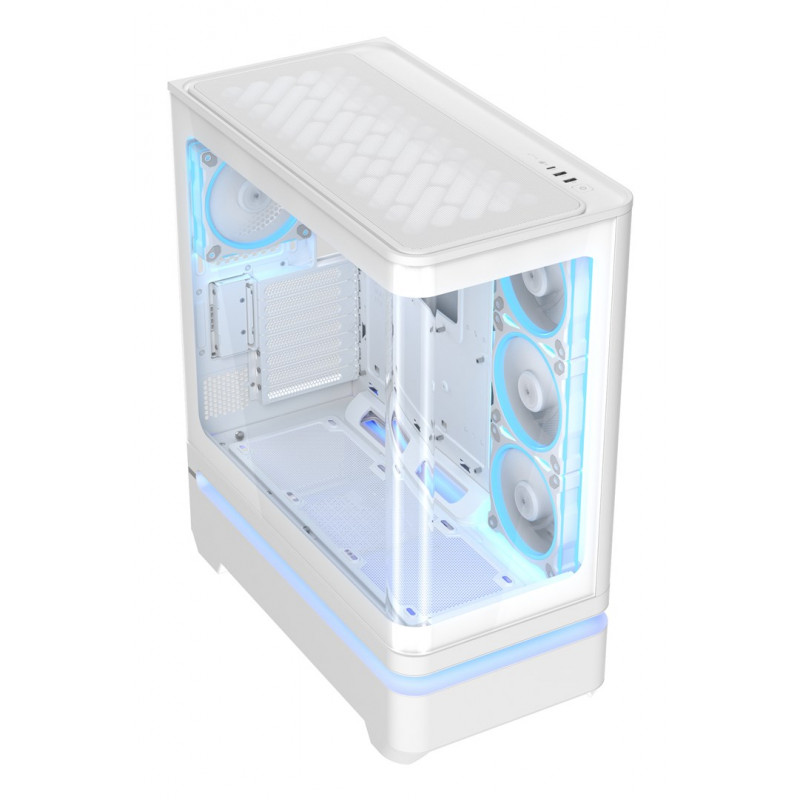 ASUS PRIME AP304 TG ARGB baltas ATX vidutinio bokšto kompiuterio korpusas