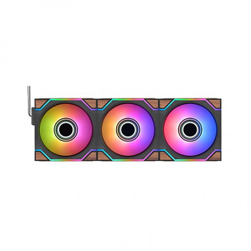 Thermaltake SWAFAN 120 EX INFINITY Wood Edition 120 mm korpuso ventiliatorius, 3 vnt. rinkinys