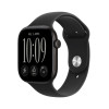 Apple Watch Series 12 GPS 46 mm juodas aliuminio korpusas su juoda sportine apyranke, M/L