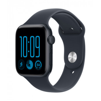Apple Watch SE 3 GPS 44 mm Midnight aliuminio korpusas su mėlyna sportine apyranke, M/L