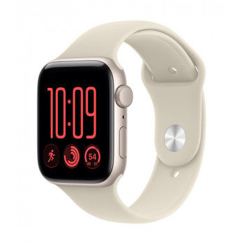 Apple Watch SE 3 GPS 44 mm Starlight aliuminio korpusas su smėlio spalvos sportine apyranke, M/L