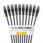 StarTech plonas Cat6 U/UTP tinklo kabelis RJ45, 0,25 m, juodas, 10 vnt. rinkinys