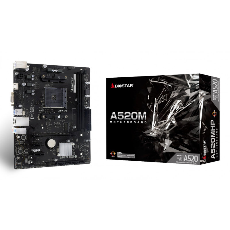 Biostar A520MHP 2.0 AMD A520 AM4 Micro-ATX pagrindinė plokštė