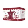 Bialetti Candyland Moka Express 3TZ rankinio kavos virimo aparato rinkinys, 150 ml, raudonas + 2 puodeliai