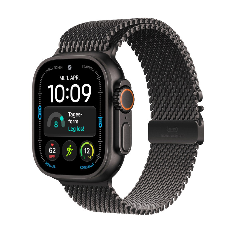 Apple Watch Ultra 4 GPS + Cellular 49 mm juodo titano korpusas su juodo titano Milanese kilpa – L