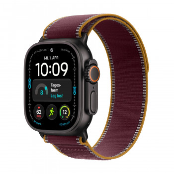 Apple Watch Ultra 4 GPS + Cellular 49 mm juodas titano korpusas su bordo Trail Loop apyranke, S/M