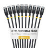 StarTech.com Slim Cat6a U/FTP tinklo kabelis RJ45, 0,3 m, juodas, 10 vnt. rinkinys
