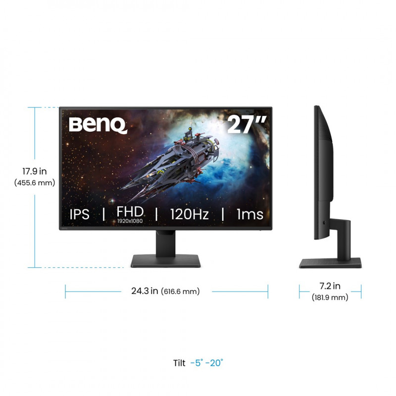 BenQ GW2790P 27 inch IPS 1920x1080 120Hz 1ms Eye-Care plačiaekranis žaidimų monitorius