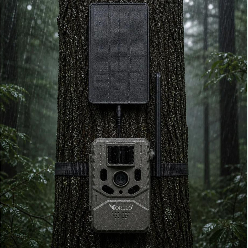Orllo Huntercam 6 SIM 4G medžioklinė kamera su saulės paneliu