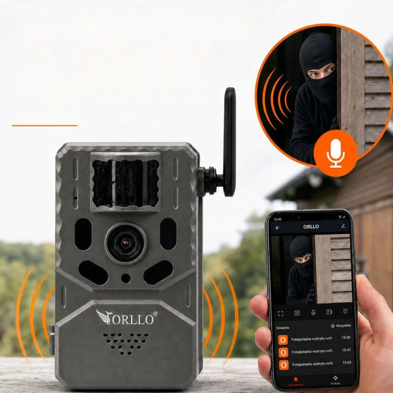 Orllo Huntercam 6 SIM 4G medžioklinė kamera su saulės paneliu