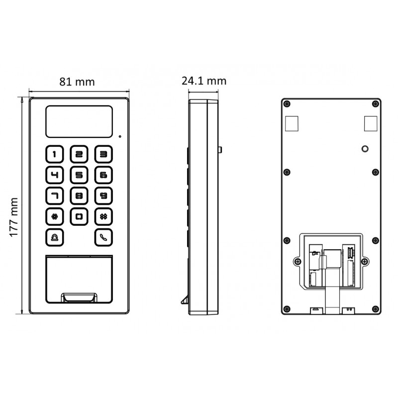 Hikvision prieigos kontrolės terminalas DS-K1T502DBFWX-C