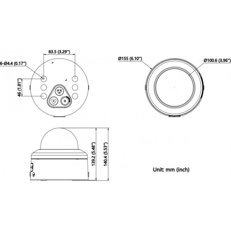 Hikvision DS-2CD2746G3-IPTRZSY 4 MP kupolinė IP kamera, 2.8-12 mm, juoda