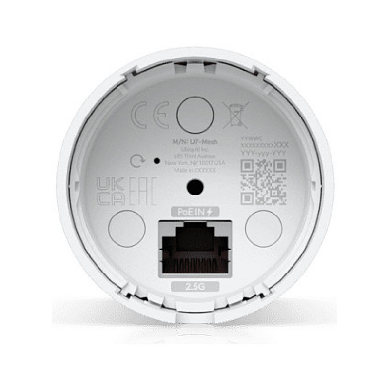 Ubiquiti U7 Mesh 5000 Mbit/s Wi-Fi 7 belaidis prieigos taškas, PoE, baltas