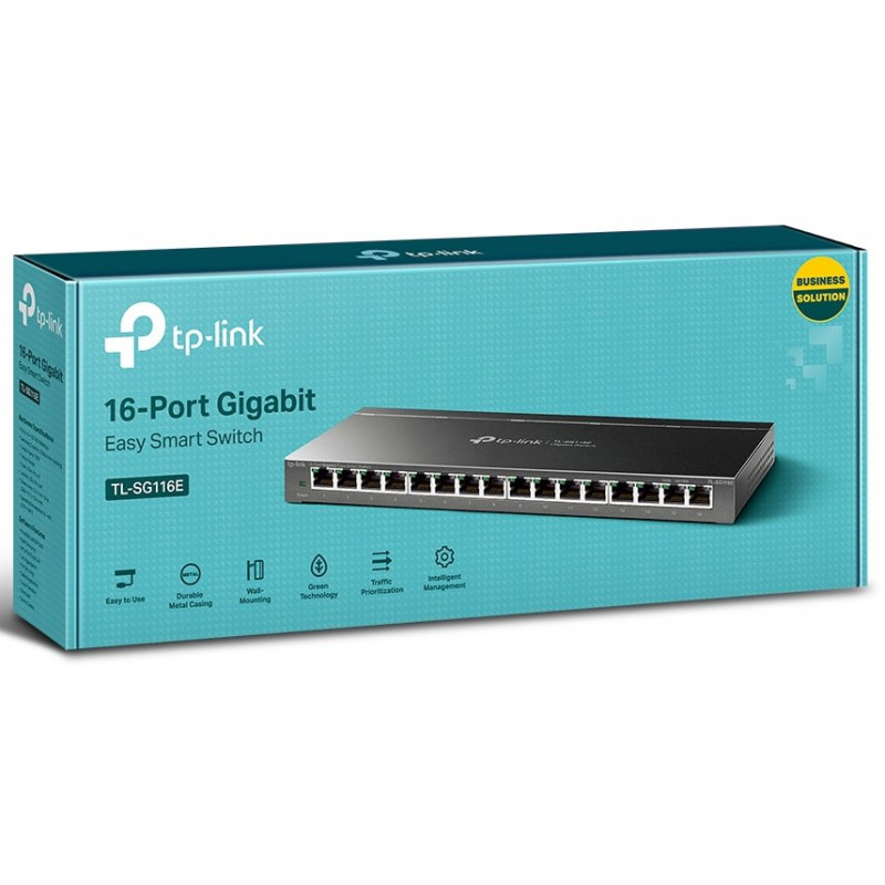 TP-Link TL-SG116E 16 portų gigabitinio tinklo „Easy Smart“ komutatorius, V2.4