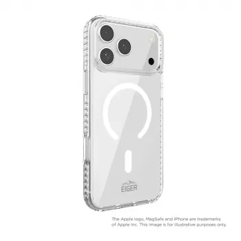 Eiger IceGrip MagSafe dėklas iPhone 18 Pro Max, itin sustiprintas permatomas