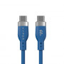 Targus HyperJuice Flex USB-C į USB-C silikoninis įkrovimo kabelis, USB 2.0, 1,5 m, mėlynas