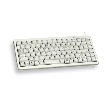 Cherry Slim Line G84-4100 kompaktiška klaviatūra, PS/2 + USB, 83 klavišai, vokiška išdėstymas (QWERTZ), šviesiai pilka