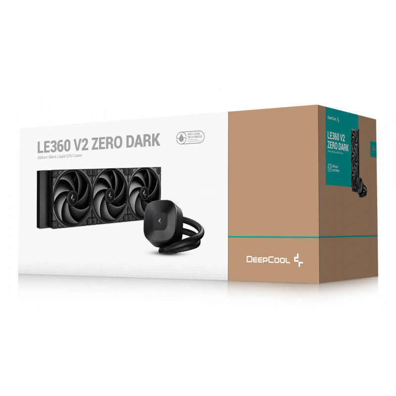DeepCool LE360 V2 ZERO DARK AIO skysčių aušintuvas CPU, juodas