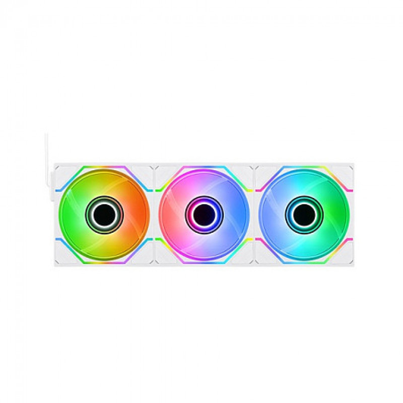 Thermaltake SWAFAN INFINITY EX14 ARGB Sync 140 mm korpuso ventiliatorius, baltas, 3 vienetų rinkinys
