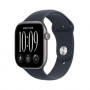 Apple Watch Series 12 GPS 42 mm pilkas aliuminio korpusas su mėlyna sportine apyranke, S/M