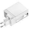 SHARGE Retractable 65 GaN įkroviklis, 65W, 2x USB-C, integruotas USB-C kabelis - baltas