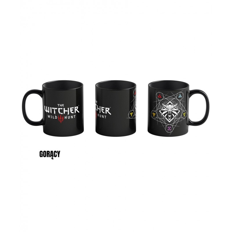CENEGA PUBLISHING puodelis Good Loot The Witcher 3 Art Heat Reveal - Witcher Signs 480 ml juodas