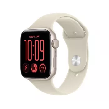 Apple Watch SE 3 GPS 44 mm Starlight aliuminio korpusas su smėlio spalvos sportine apyranke, S/M