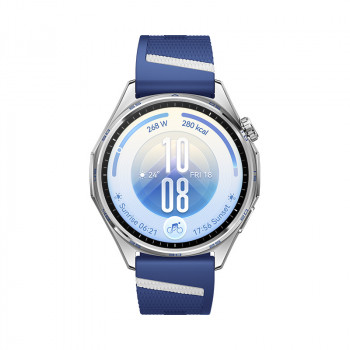 Išmanusis laikrodis HUAWEI WATCH GT7 46mm su mėlynu ir baltu fluoroelastomero dirželiu