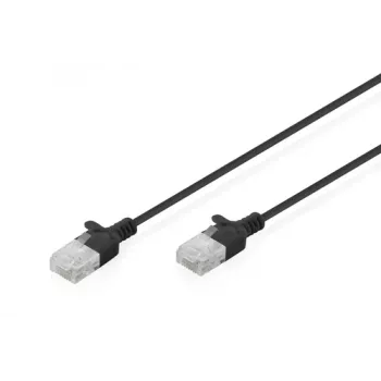 DIGITUS Slim Cat6 U/UTP tinklo kabelis RJ45, 0,3 m, juodas, LSZH