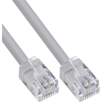 InLine® modulinis apvalus kabelis RJ12, male/male, 6 gyslų, 6P6C, 1 m