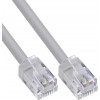 InLine® Modulinis apvalus kabelis RJ12, vyriškas/vyriškas, 6 gyslų, 6P6C, 0,5 m