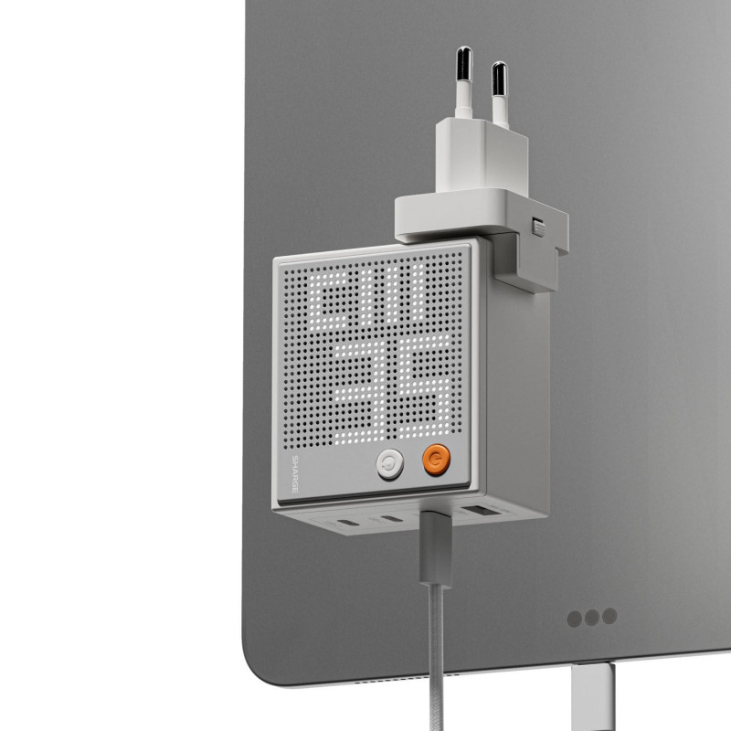 SHARGE Pixel 100 GaN įkroviklis, 100W, 3x USB-C, 1x USB-A - baltas