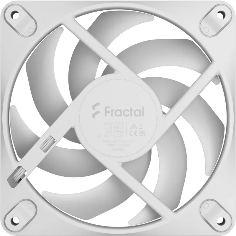 Fractal Design Dynamic 3-12 Reverse 120 mm korpuso ventiliatorius, baltas