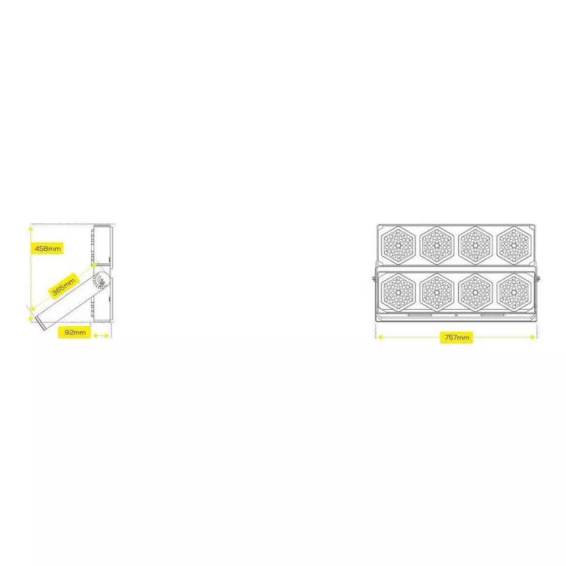 Synergy 21 LED prožektorius 800 W, IP67, IK08, aliuminis, juodas, šaltai balta šviesa (S21-LED-NB00321)