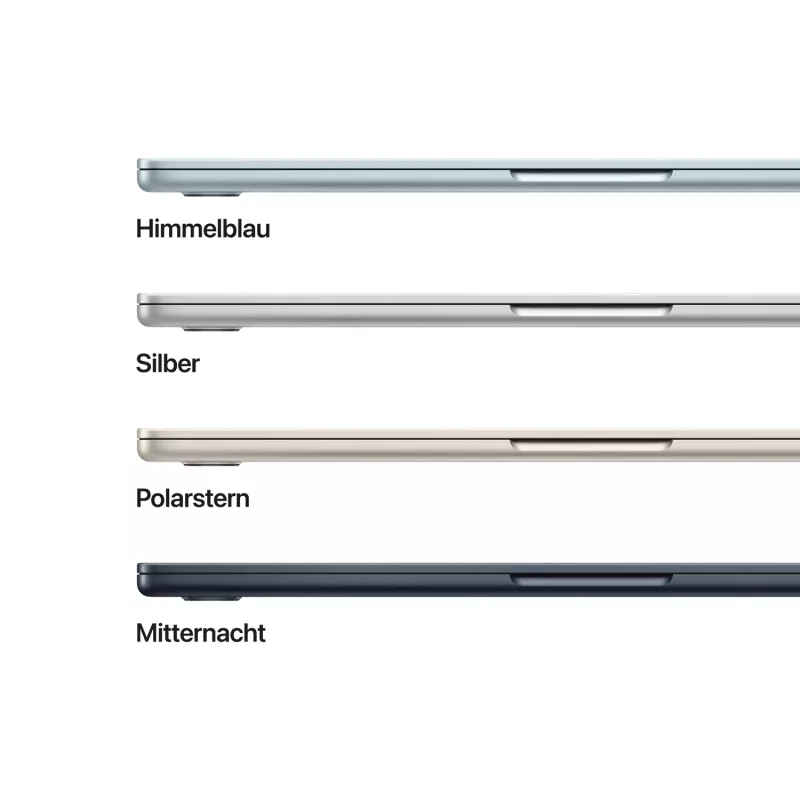 Apple MacBook Air 15 inch M5 10 branduolių CPU 10 branduolių GPU 24GB RAM 2TB SSD - Sidabrinis, Vokiška klaviatūra su Touch ID, 35W dvigubas USB-C maitinimo adapteris (CTO)