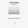 Apple MacBook Air 15 inch M5 10 branduolių CPU 10 branduolių GPU 24GB RAM 2TB SSD - Sidabrinis, Vokiška klaviatūra su Touch ID, 35W dvigubas USB-C maitinimo adapteris (CTO)