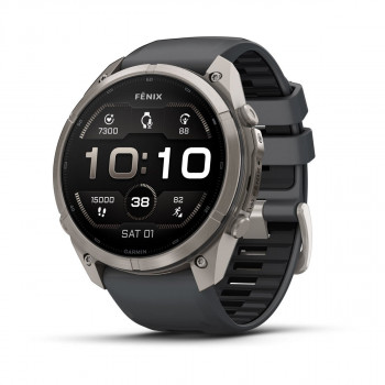 Garmin Fenix 9 Pro – 51 mm titano išmanusis laikrodis su grafito/juodu silikoniniu dirželiu
