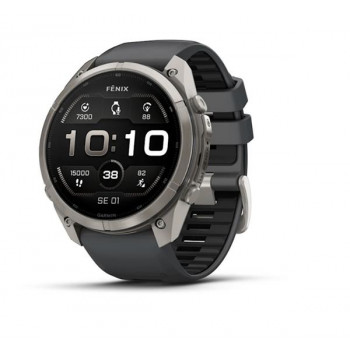 Garmin Fenix 9 Pro – 51 mm titano išmanusis laikrodis su grafito/juodu silikoniniu dirželiu