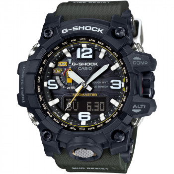 Casio vyriškas laikrodis GWG10001A3ER, 56 mm, saulės energija, juodas