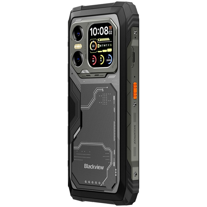 Blackview XPLORE 1X atsparus 5G išmanusis telefonas 12GB/256GB, 6,78 inch FHD+ 120Hz + 2,01 inch galinis ekranas, 10000 mAh, 108MP, Android 15, juodas