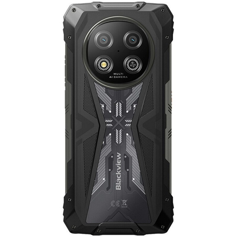 Blackview ROCK 2 5G išmanusis telefonas 12GB/256GB, 6,67 inch HD+ 120Hz, Unisoc T8100, 15000 mAh, NFC, MIL-STD-810H, Android 16, juodas
